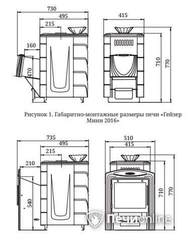 Дровяная банная печь TMF Гейзер Мини 2016 Carbon ДН КТК ЗК антрацит в Курске