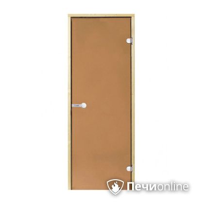 Дверь для бани Harvia Стеклянная дверь для сауны 7/19 коробка сосна бронза  D71901М в Курске